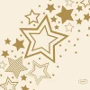 Duni servet Holiday Star crème / goud 24 x 24 cm 20 stuks