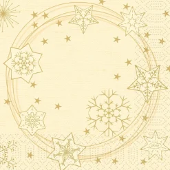 Duni servet Star Shine crème 24 x 24 cm 20 stuks
