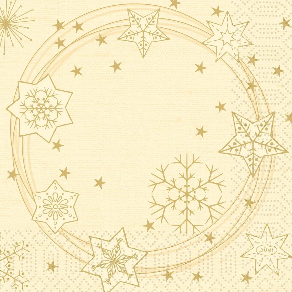 Duni servet Star Shine crème 24 x 24 cm 20 stuks