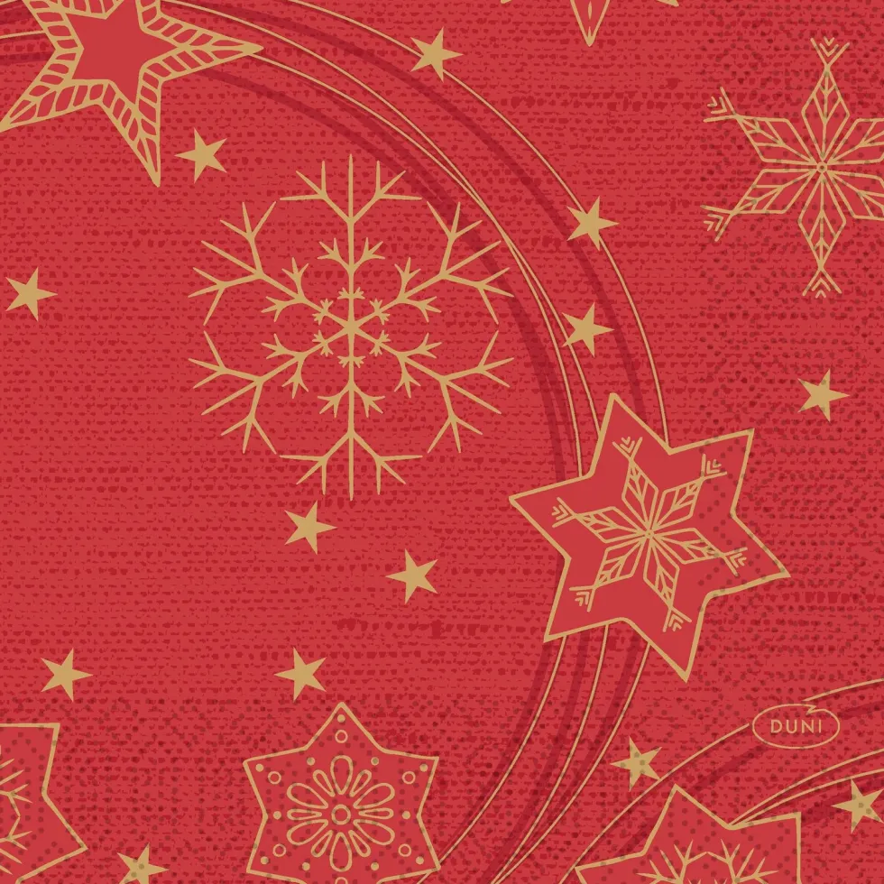 Duni servet Star Shine rood 24 x 24 cm 20 stuks