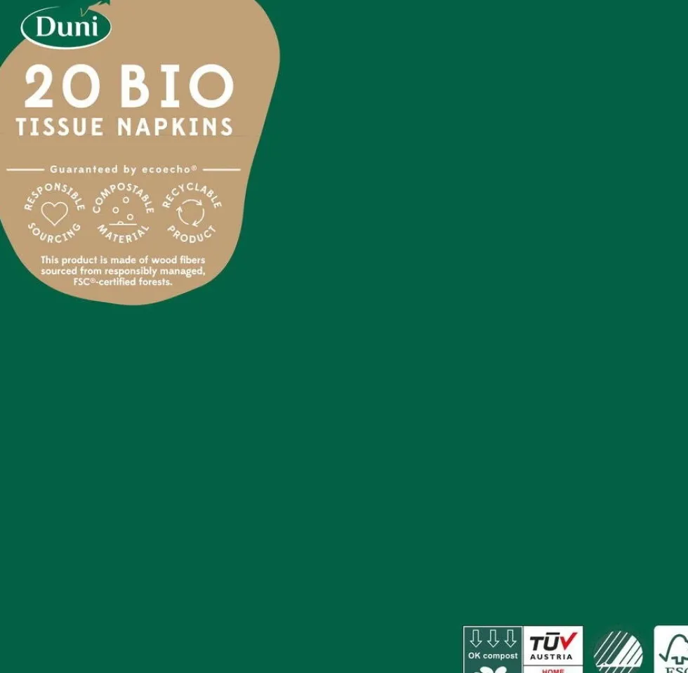 Duni servetten groen 33 x 33 cm 20 stuks