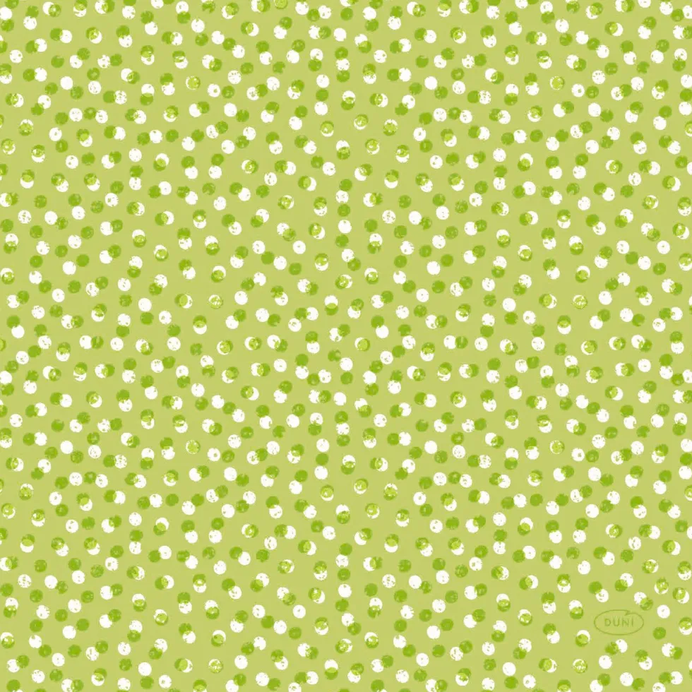 Duni servetten Playful Dots groen 33 x 33 cm 20 stuks