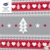 Duni servetten Sweden grijs / rood 40 x 40 cm 12 stuks