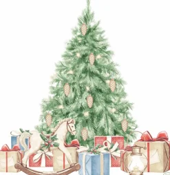 Duni servet Tree And Gift wit 40 x 40 cm 20 stuks