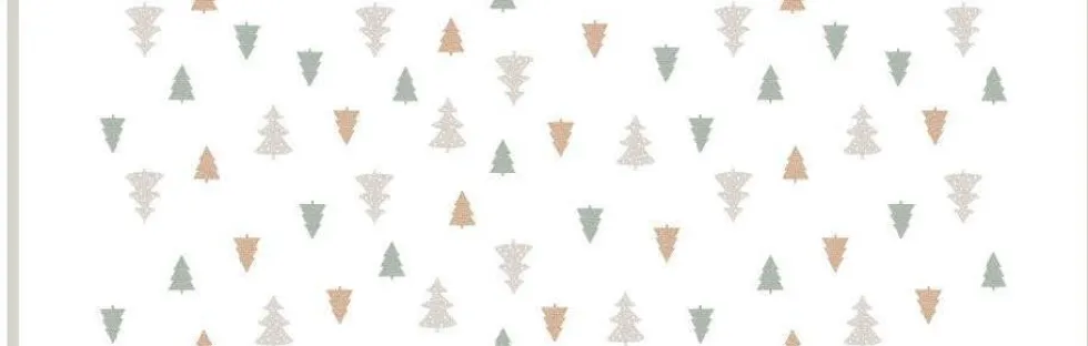 Duni tafelkleed Graphic Trees wit 138 x 220 cm