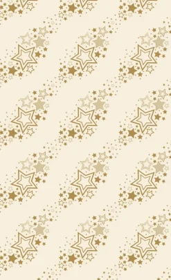 Duni tafelkleed Holiday Star crème / goud 220 x 138 cm