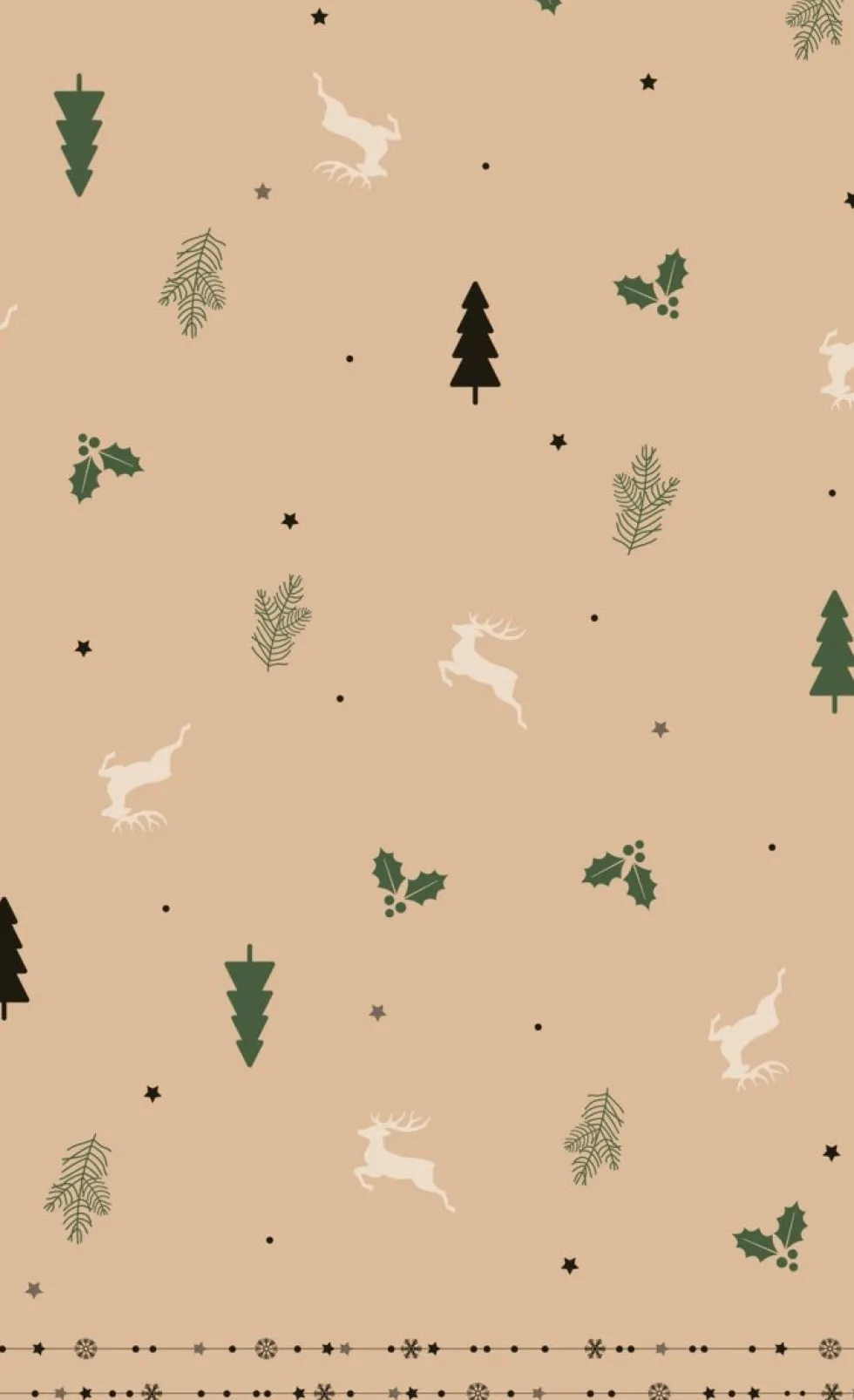 Duni tafelkleed Natural Yuletide crème / groen 220 x 138 cm