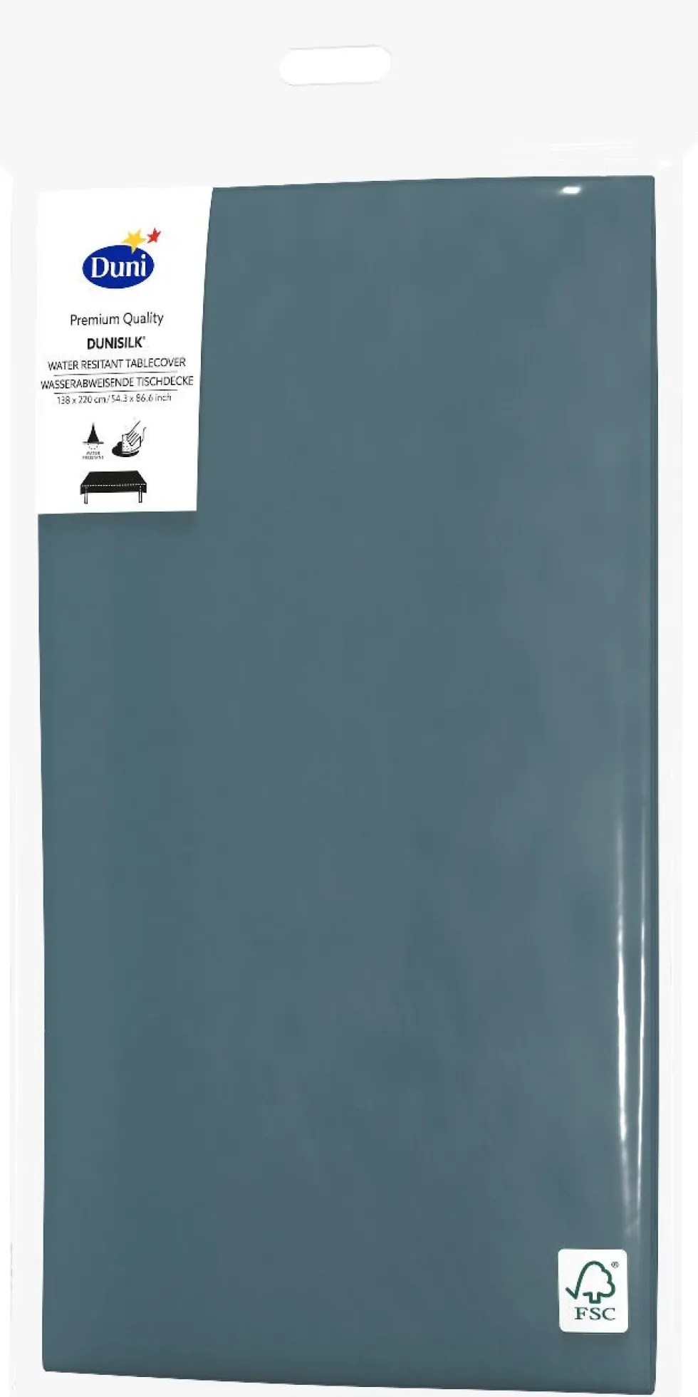 Duni tafelkleed Ocean Teal groen / blauw 220 x 138 cm