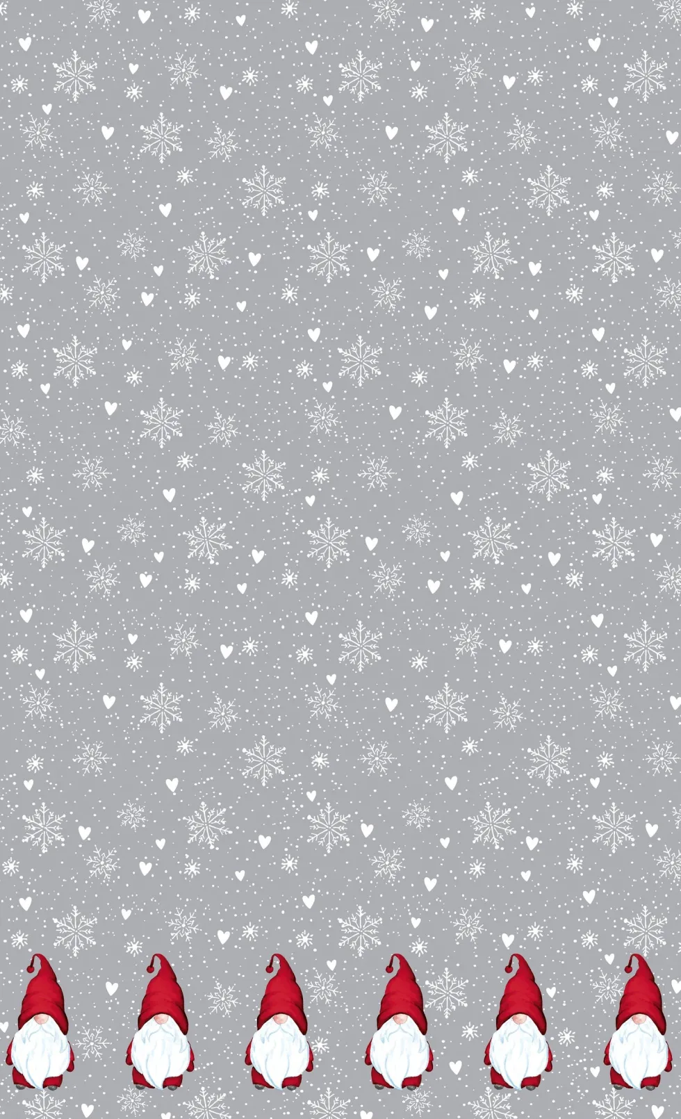 Duni tafelkleed Winter Flakes grijs 138 x 220 cm