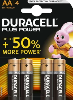 Duracell alkaline plus power AA 4 stuks