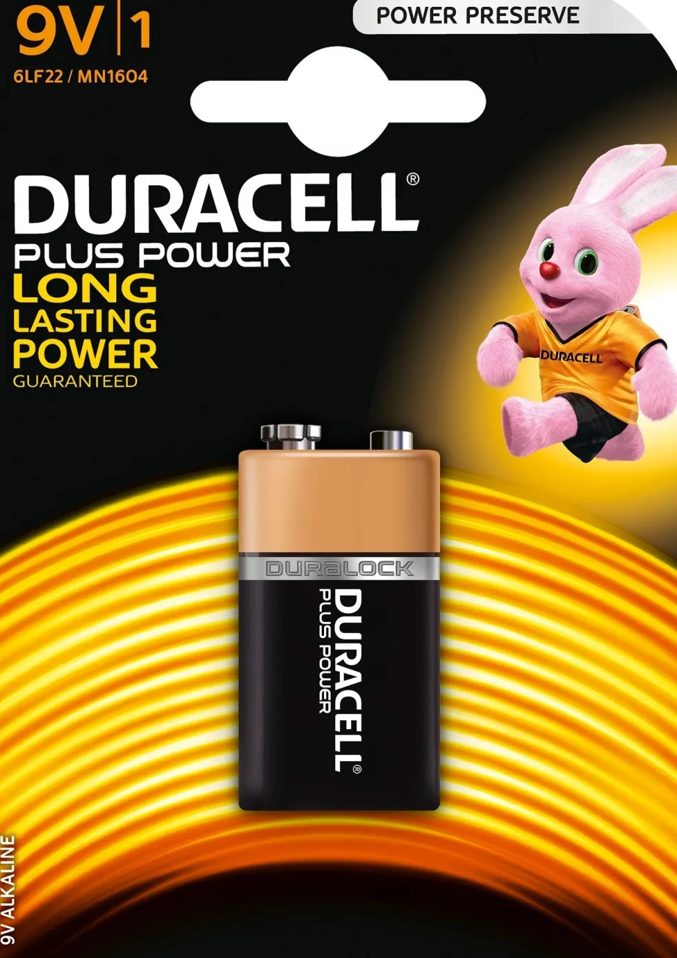 Duracell alkaline plus 9V
