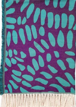 Dutch Decor plaid Azura blauw / paars 130 x 170 cm