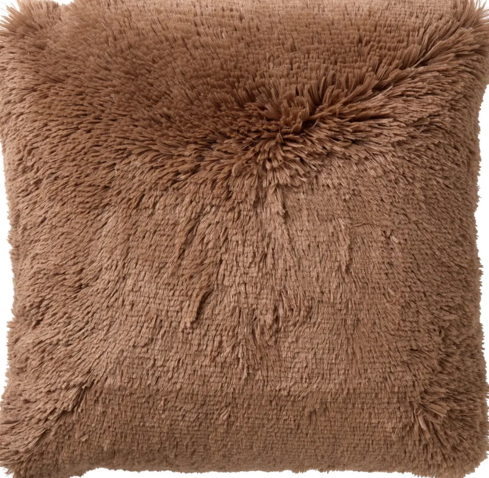 Dutch Decor sierkussen Fluffy bruin 45 x 45 x 5 cm
