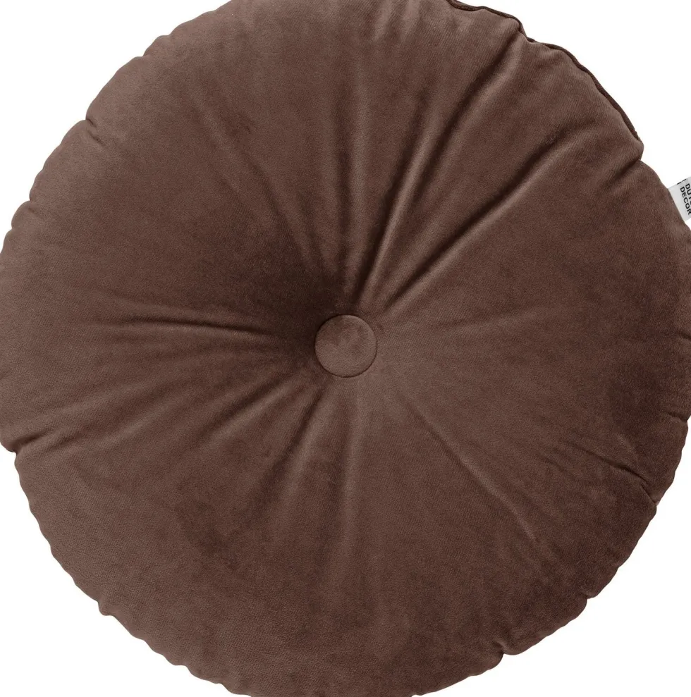 Dutch Decor sierkussen Olly bruin D 40 H 10 cm
