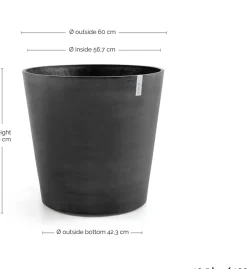Ecopots bloempot Amsterdam Wheels grijs D 60 H 56 cm