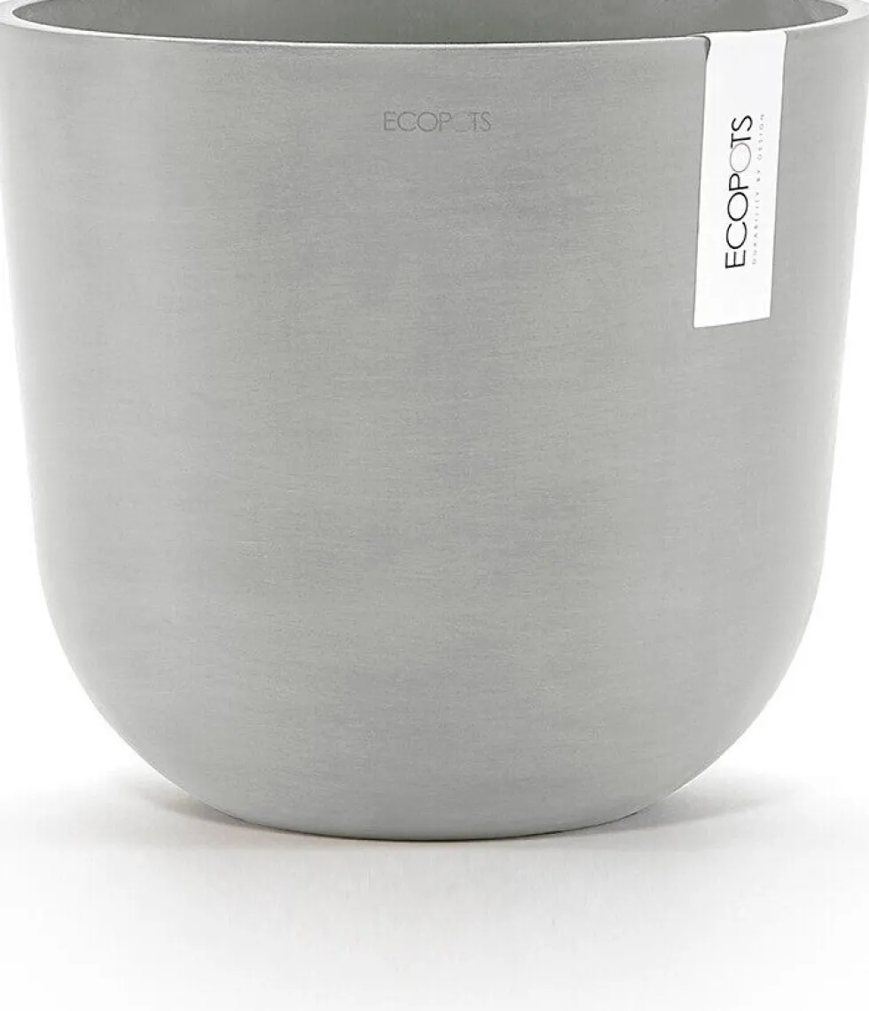 Ecopots bloempot Oslo wit grijs D 25 H 21,8 cm