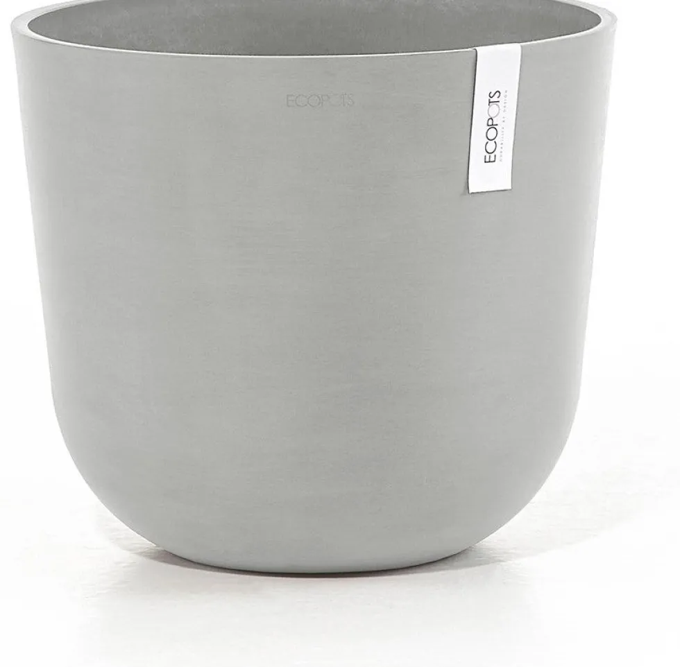 Ecopots bloempot Oslo wit grijs D 35 H 30,5 cm
