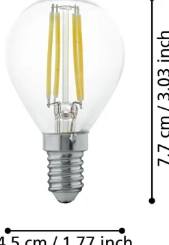 Eglo LED lamp E14 Filament Kogel warm wit 350 lm 4 W