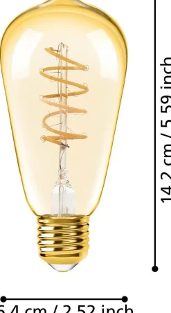 Eglo LED lamp E27 Spiraal extra warm wit 245 lm 4W ST64