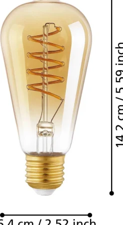 Eglo LED lamp E27 Spiraal extra warm wit 260 lm 4W ST64