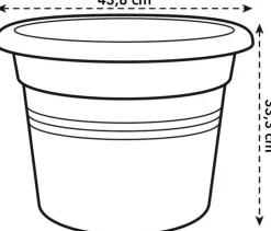 Elho bloempot Green Basics zwart D 43,8 H 33,8 cm