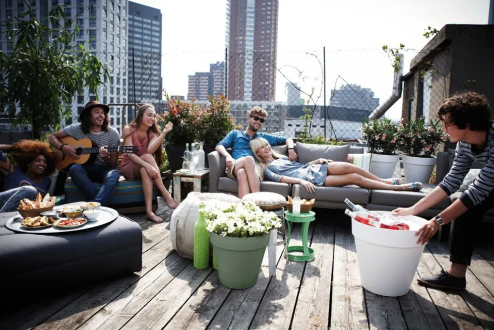 Elho bloempot Loft Urban groen D 38,5 H 35,3 cm