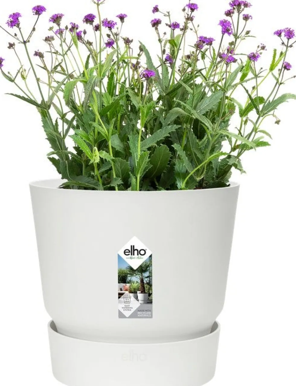 Elho bloempot met waterreservoir Greenville wit D 16 H 15,3 cm