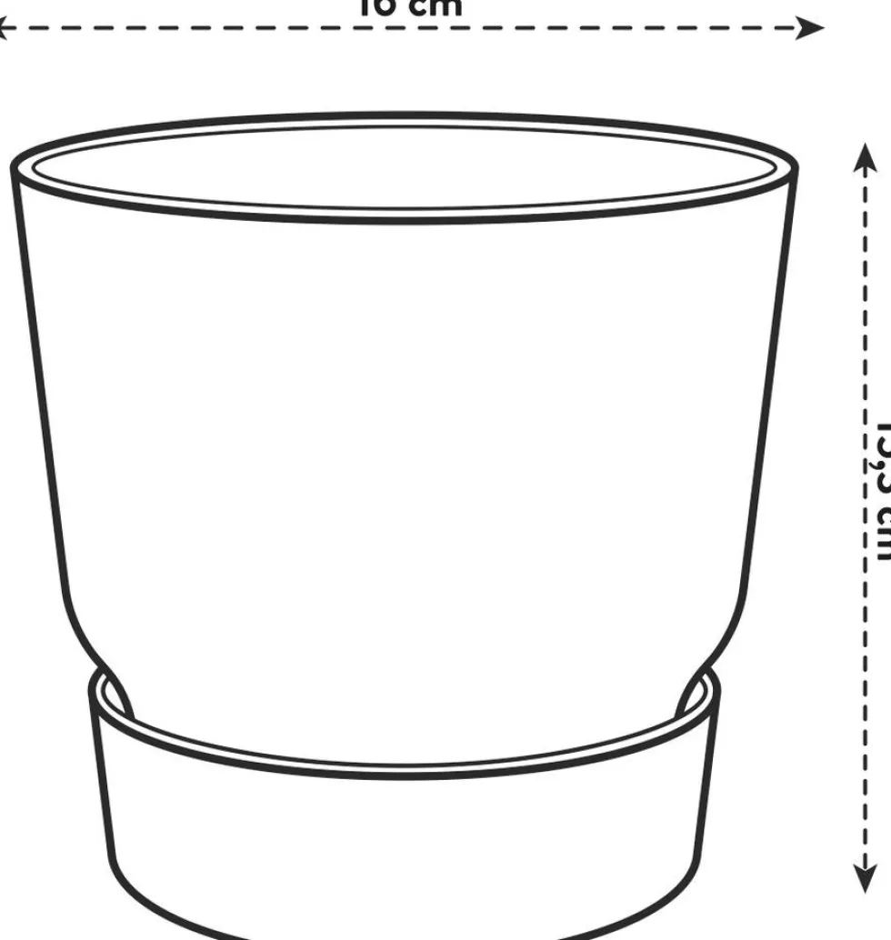 Elho bloempot met waterreservoir Greenville wit D 16 H 15,3 cm