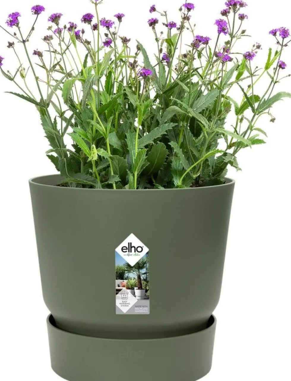 Elho bloempot met waterreservoir Greenville groen D 14 H 13,4 cm