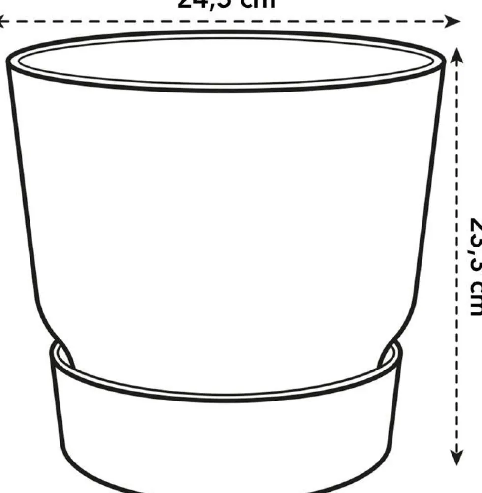 Elho bloempot met waterreservoir Greenville zwart D 24,5 H 23,3 cm