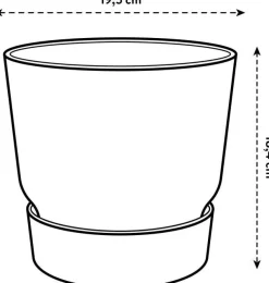Elho bloempot met waterreservoir Greenville zwart D 19,5 H 18,4 cm