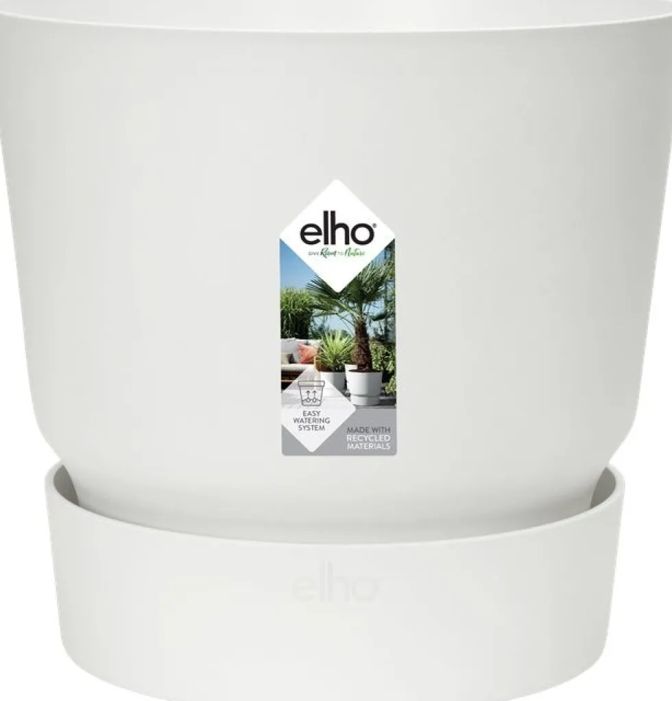 Elho bloempot met waterreservoir Greenville wit D 24,5 H 23,3 cm