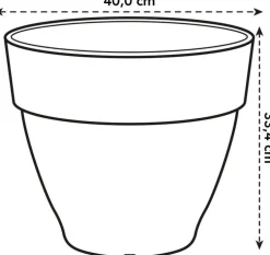 Elho bloempot Vibia Campana antraciet D 39 H 33,4 cm