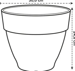 Elho bloempot Vibia Campana antraciet D 29,8 H 25,8 cm