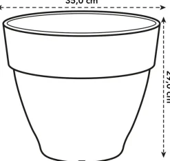 Elho bloempot Vibia Campana antraciet D 34,5 H 29,7 cm