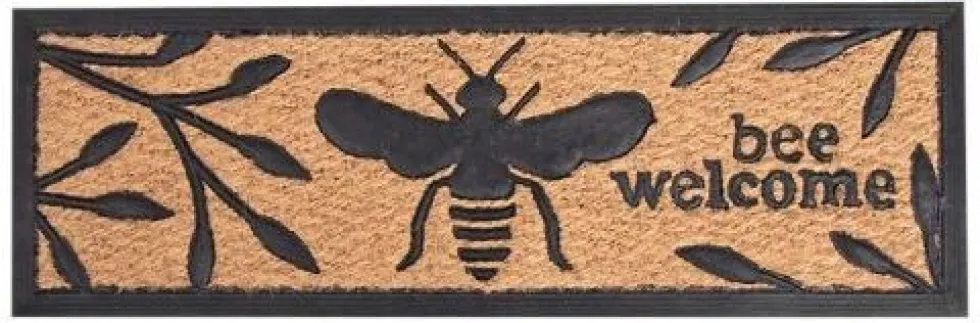 Esschert Design kokosmat Bijenprint naturel 75 x 25,2 cm