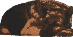 Esschert Design kokosmat slapende waakhond naturel 74,5 x 37,2 cm