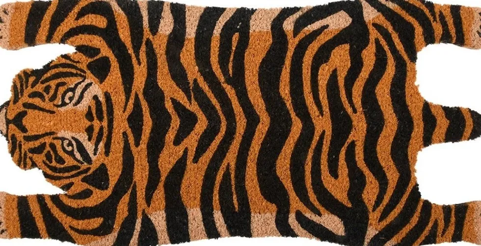 Esschert Design kokosmat tijger oranje 74,5 x 37,5 cm