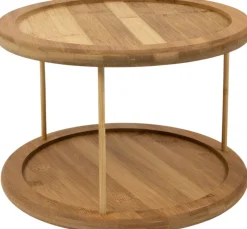 Etagère 2-laags naturel D 26 H 18 cm