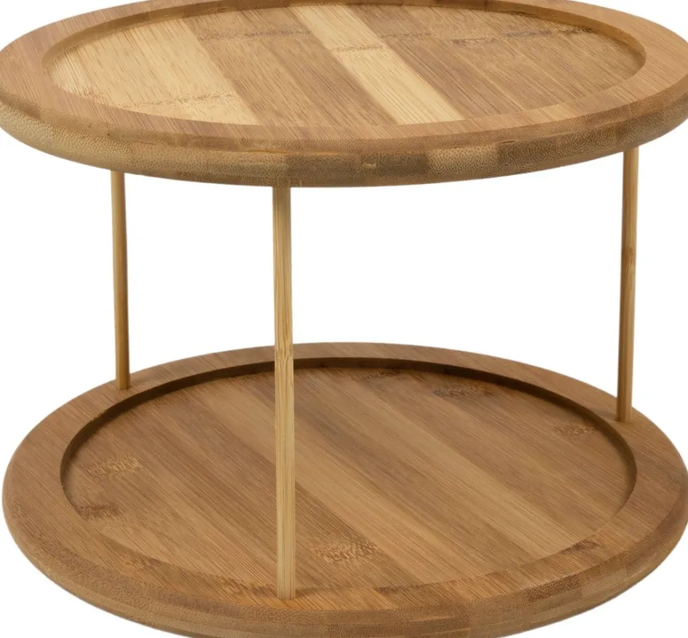 Etagère 2-laags naturel D 26 H 18 cm