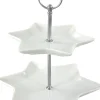 Etagère Ster 2-laags wit / zilver 21 x 19 x 25 cm