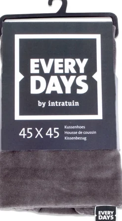 Everydays by Intratuin kussenhoes Fluweel antraciet 45 x 45 cm