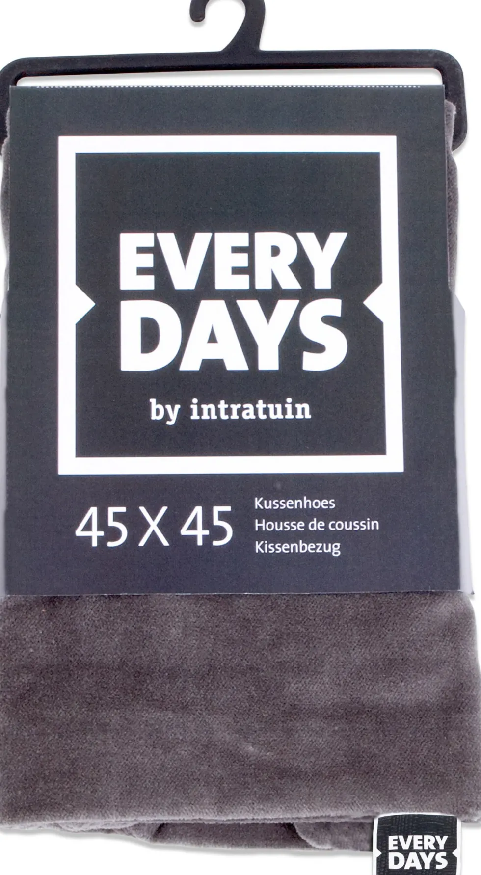 Everydays by Intratuin kussenhoes Fluweel antraciet 45 x 45 cm