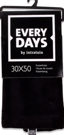 Everydays by Intratuin kussenhoes Fluweel zwart 30 x 50 cm