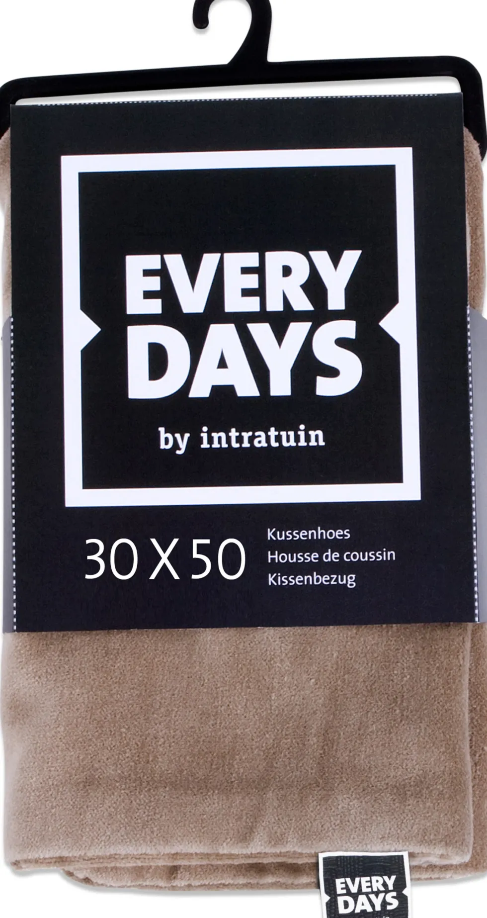 Everydays by Intratuin kussenhoes Fluweel beige 30 x 50 cm