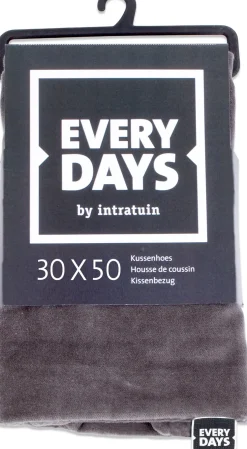 Everydays by Intratuin kussenhoes Fluweel antraciet 30 x 50 cm
