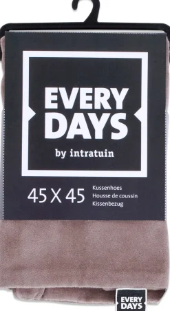 Everydays by Intratuin kussenhoes Fluweel taupe 45 x 45 cm