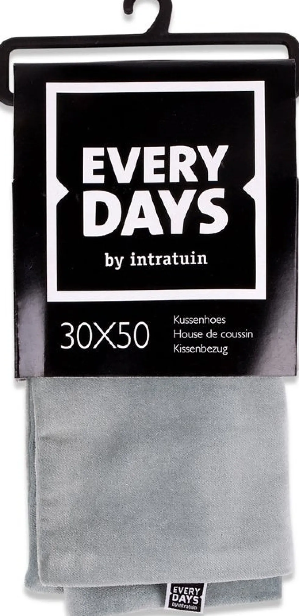 Everydays by Intratuin kussenhoes Fluweel grijs 30 x 50 cm