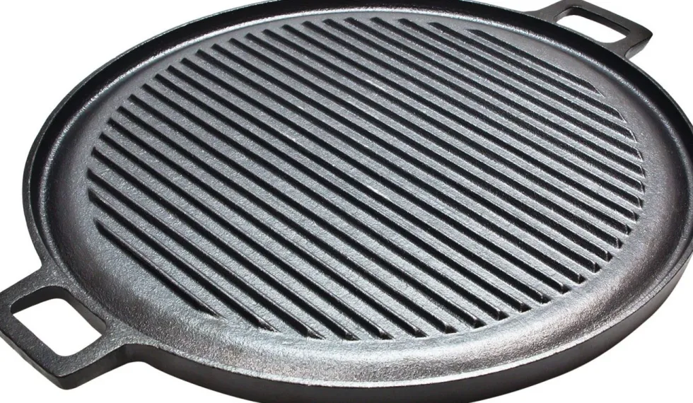 Grillplaat gietijzer zwart D 30 H 2 cm