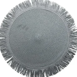 Gusta placemats grijs D 38 H 0,2 cm 2 stuks